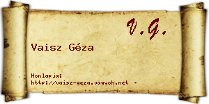 Vaisz Géza névjegykártya